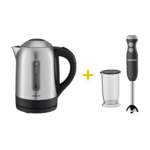 Conjunto Inovia Jarro Eléctrico Inox 1,7L 2200W + Varinha Mágica Inox 400W | INV-CH-HHB1711 + INV-LQ-LB2114A